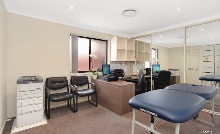 Spacious treatment room in an established Chiropractors Clinic, private office at Spinal Correction Australia - Kirrawee, image 1
