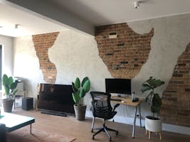 Private office at Beautiful Manly Office with Exposed Brick and Giant Windows, image 1