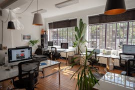 Desks available in production house in the heart of the city - open plan creative space, creative studio at Limehouse Creative, image 1